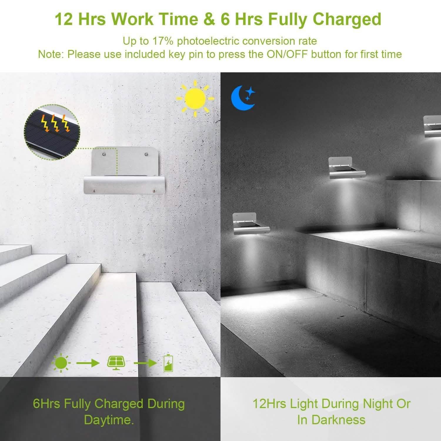 16 LEDs Outdoor Solar Wall Lights Outdoor Lighting - Tophatter Daily Deals