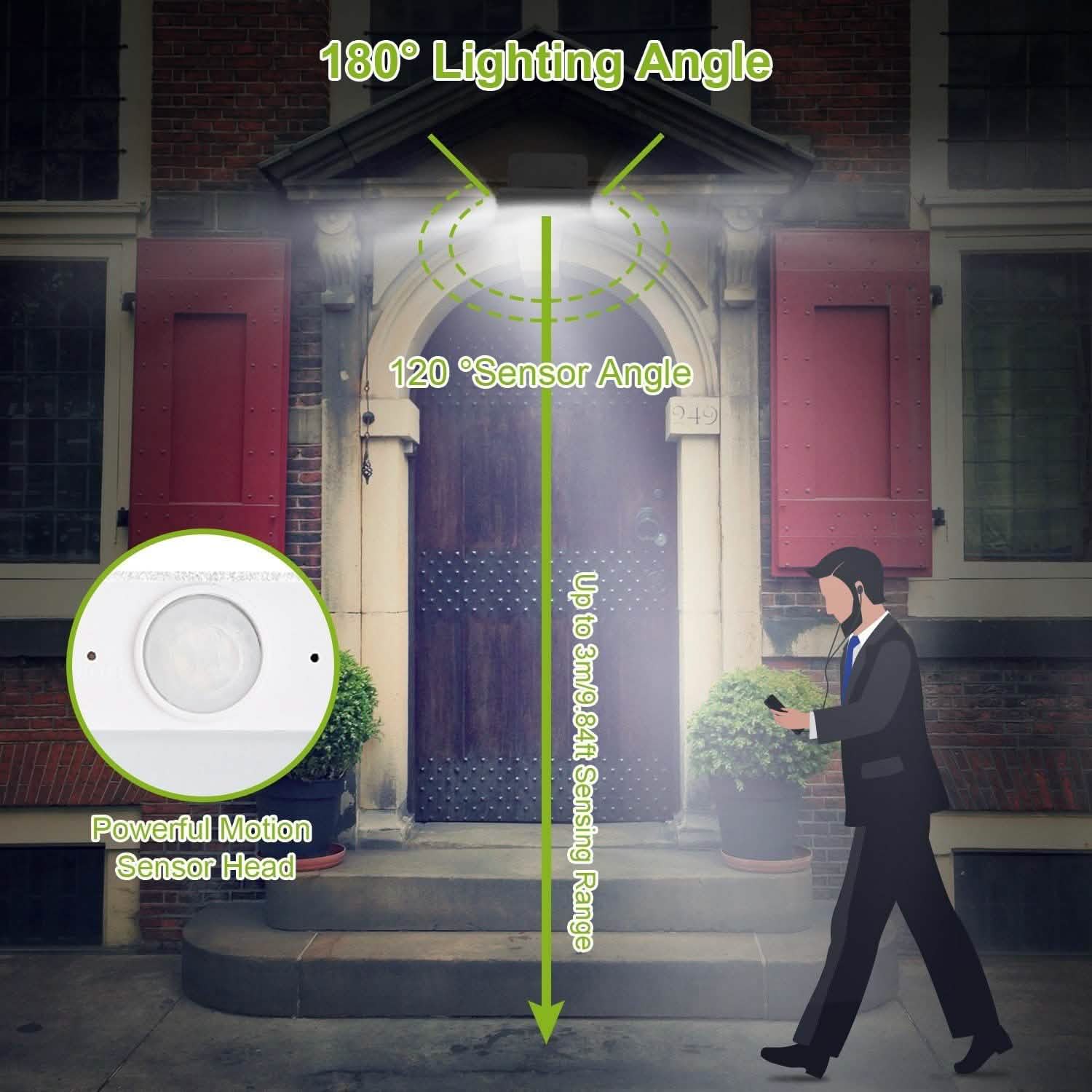 16 LEDs Outdoor Solar Wall Lights Outdoor Lighting - Tophatter Daily Deals