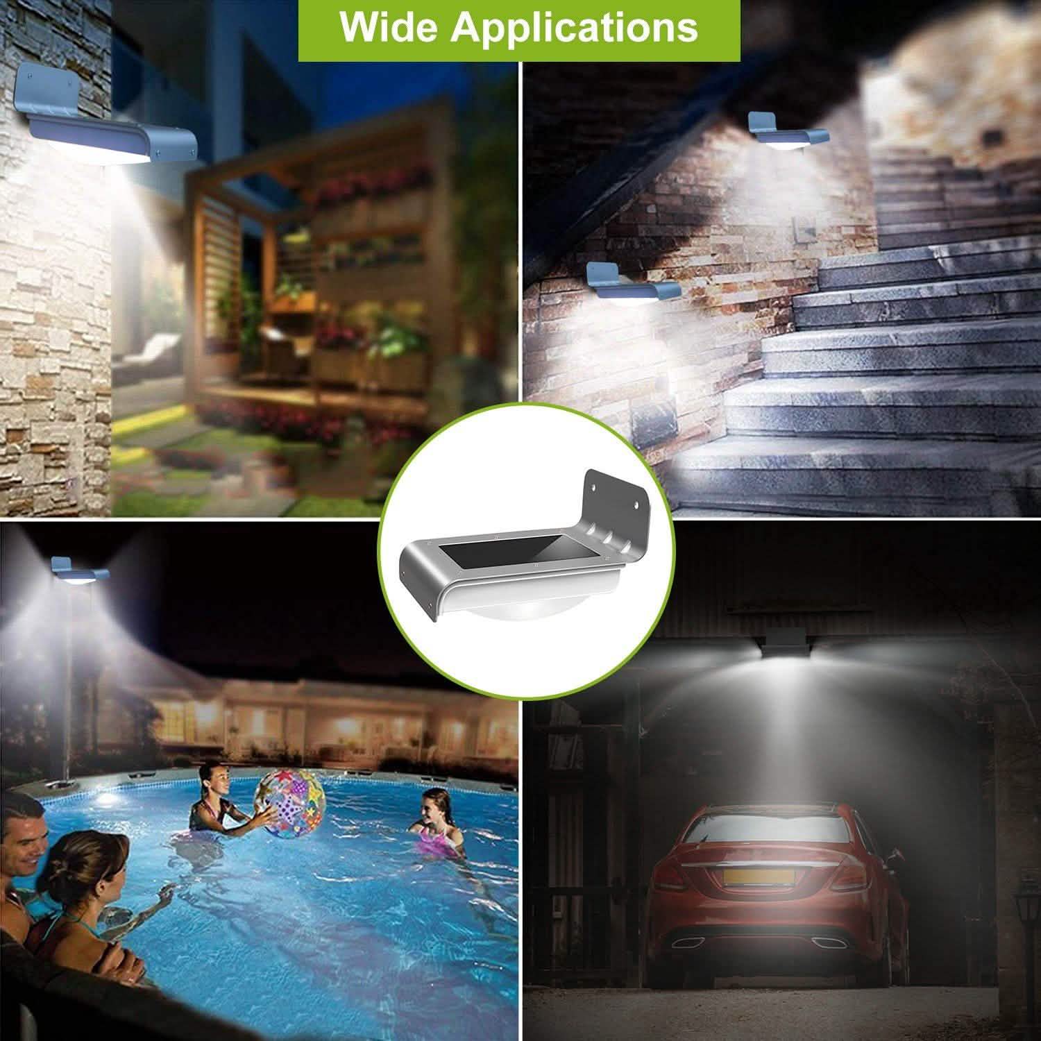 16 LEDs Outdoor Solar Wall Lights Outdoor Lighting - Tophatter Daily Deals
