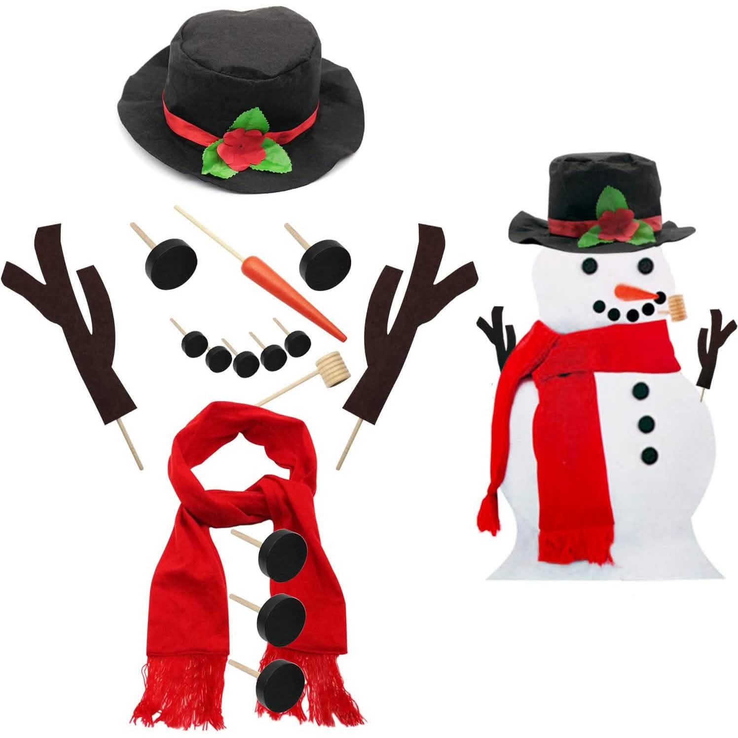 16-Piece: Snowman Decorating Dressing Kit Seasonal Decor - Tophatter Daily Deals