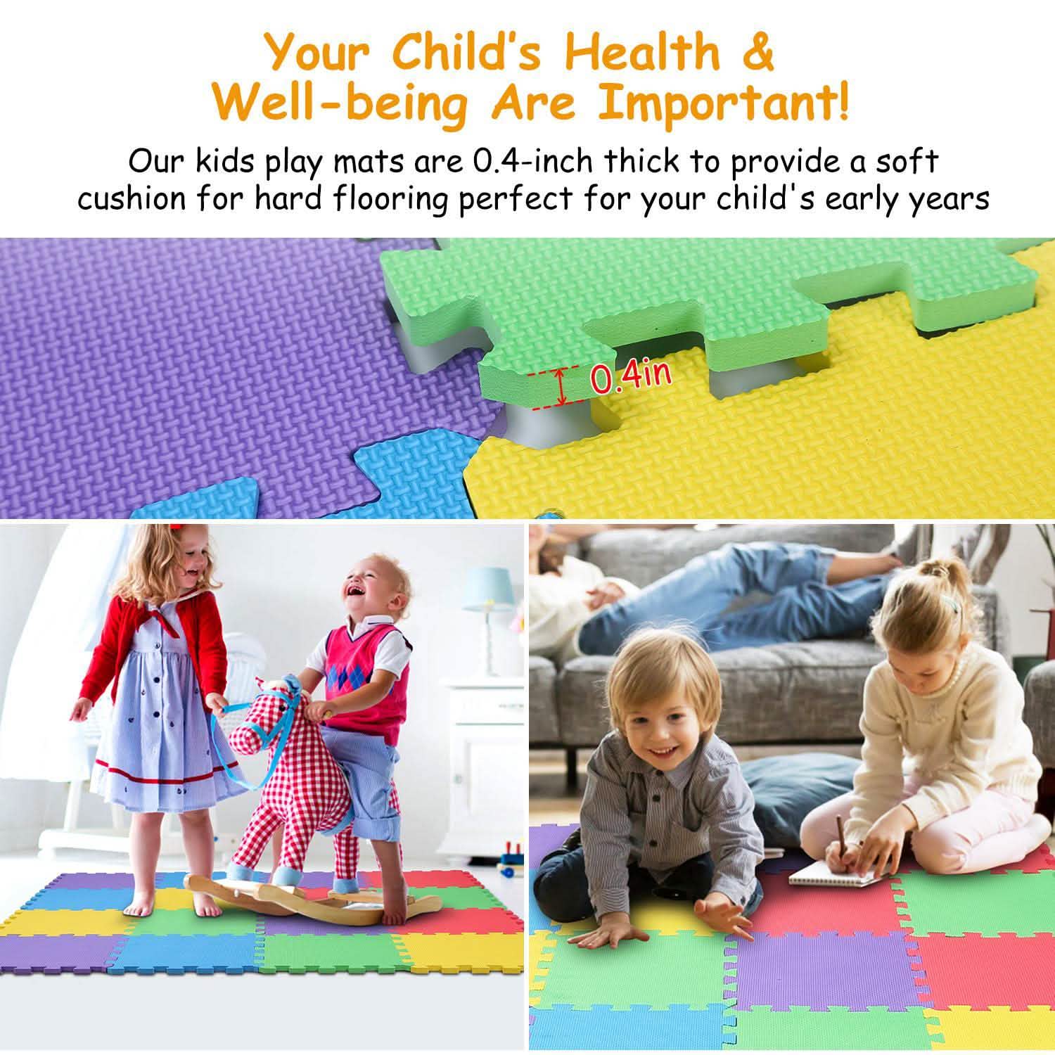 16-Pieces: Kids Puzzle Exercise Play Mat Toys & Games - Tophatter Daily Deals