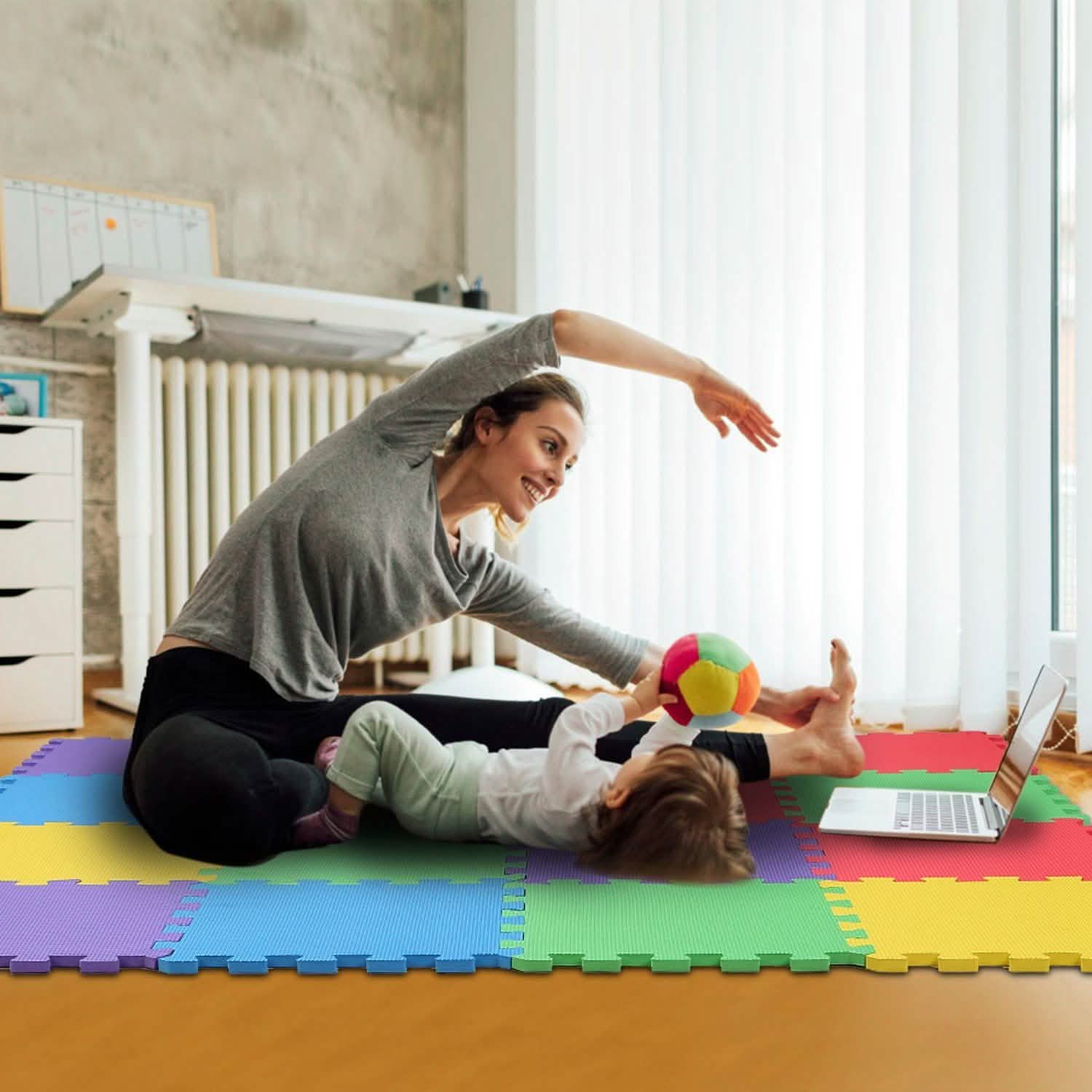 16-Pieces: Kids Puzzle Exercise Play Mat Toys & Games - Tophatter Daily Deals