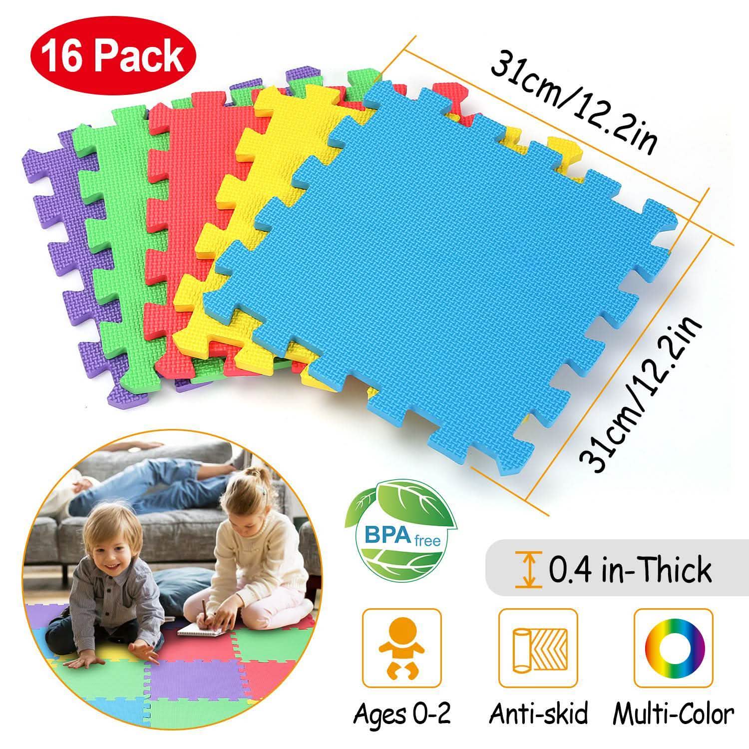 16-Pieces: Kids Puzzle Exercise Play Mat Toys & Games - Tophatter Daily Deals