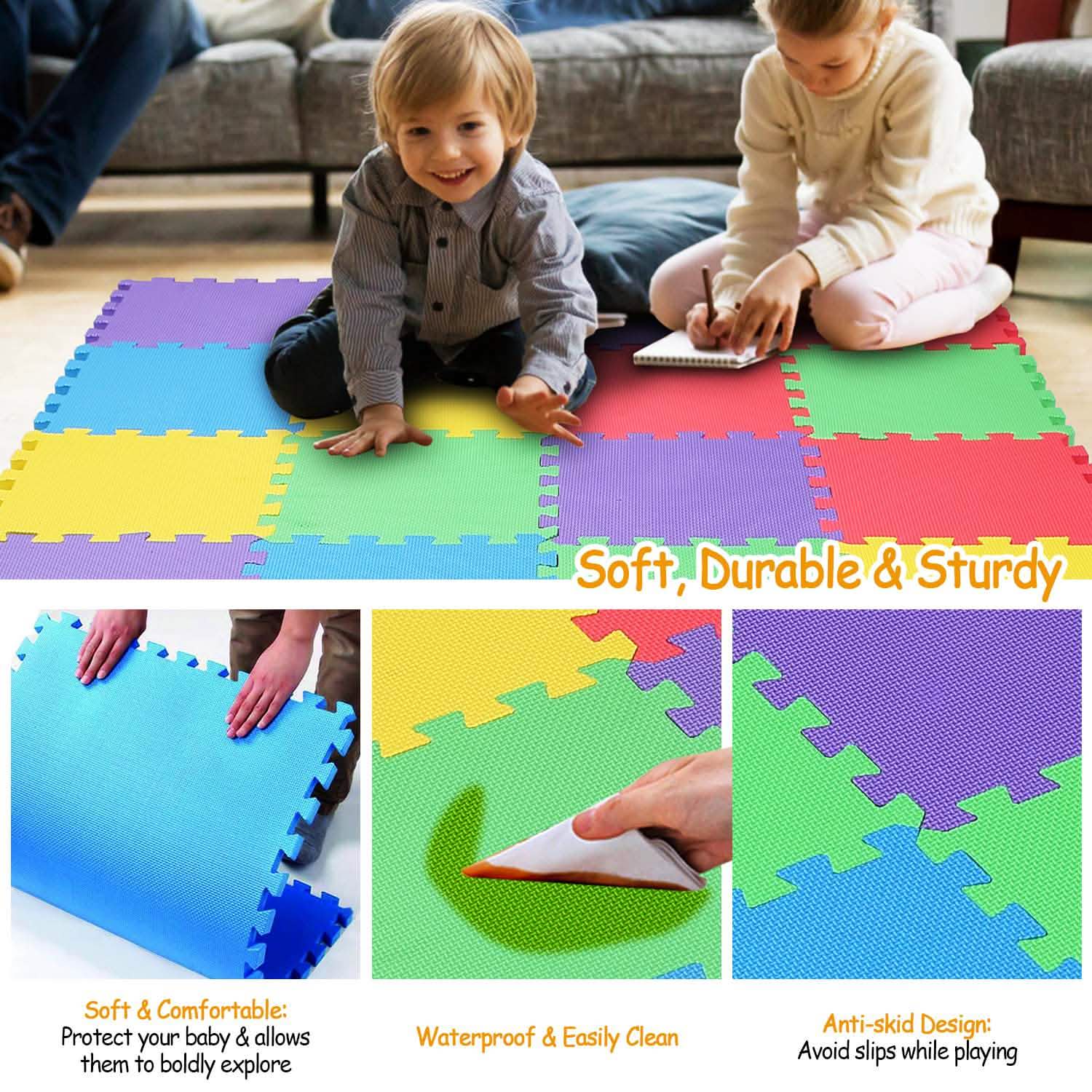 16-Pieces: Kids Puzzle Exercise Play Mat Toys & Games - Tophatter Daily Deals
