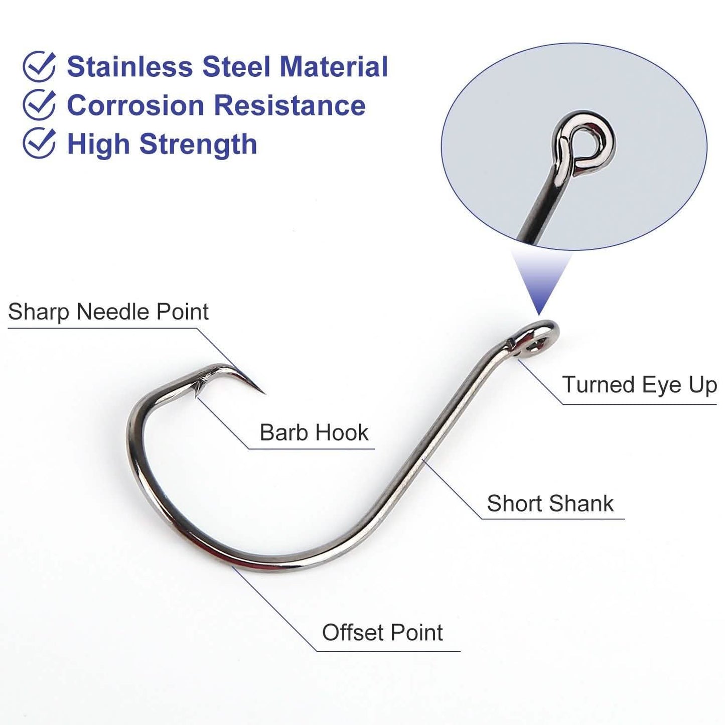 160-Piece: Offset Fishing Hooks Kit Outdoor Recreation - Tophatter Daily Deals