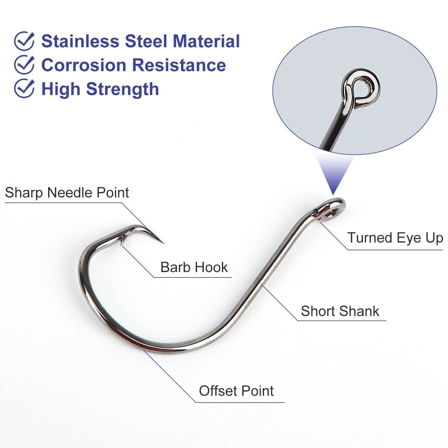 160-Piece: Offset Fishing Hooks Kit Outdoor Recreation - Tophatter Daily Deals