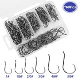 160-Piece: Offset Fishing Hooks Kit Outdoor Recreation - Tophatter Daily Deals