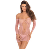 Demure Long Sleeve Mini Dress with Lace Detailing > Clothes > Dresses and Chemises - Tophatter Daily Deals