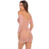 Demure Long Sleeve Mini Dress with Lace Detailing > Clothes > Dresses and Chemises - Tophatter Daily Deals