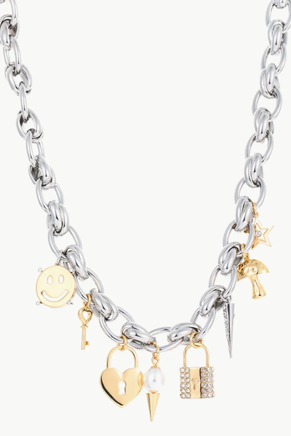 Lock Pendant Double-Layered Necklace Necklaces - Tophatter Daily Deals
