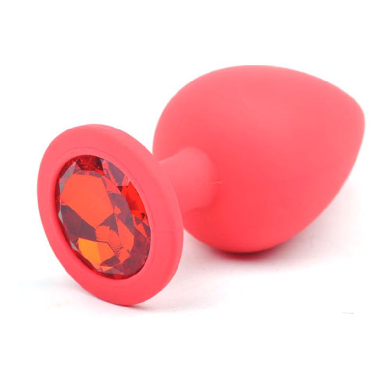 Silicone Anal Plug Large with Red Diamond – Luxury Butt Plug > Anal Range > Jewel Butt Plugs - Tophatter Daily Deals
