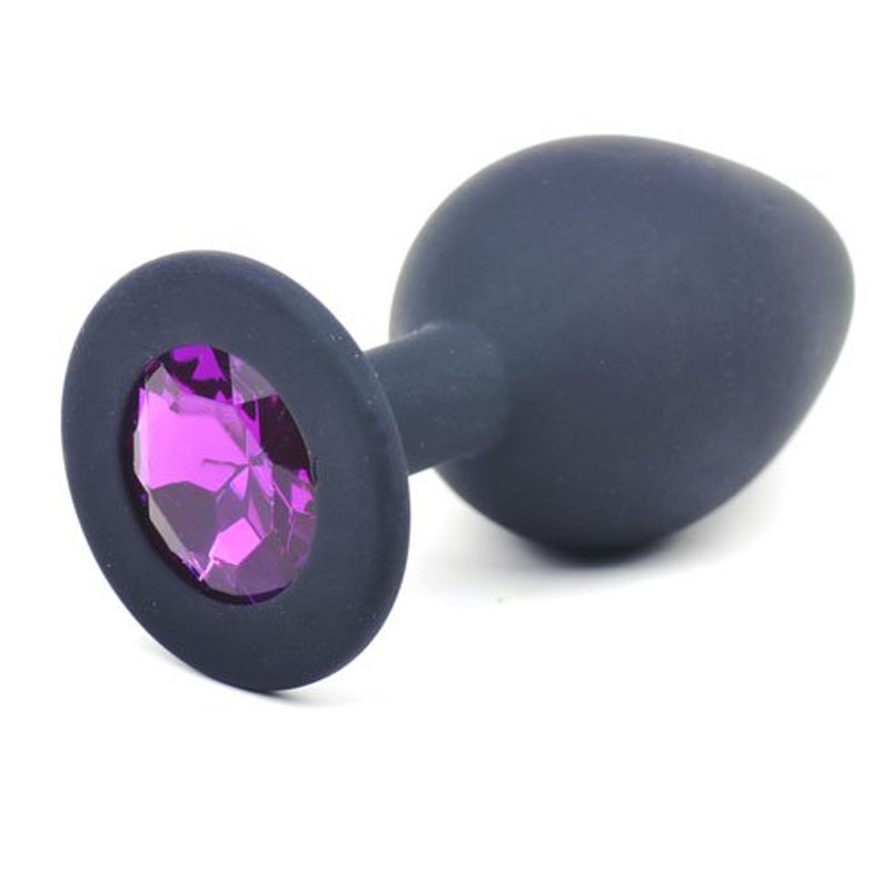 Silicone Anal Plug Medium with Purple Diamond – Medium Butt Plug > Anal Range > Jewel Butt Plugs - Tophatter Daily Deals
