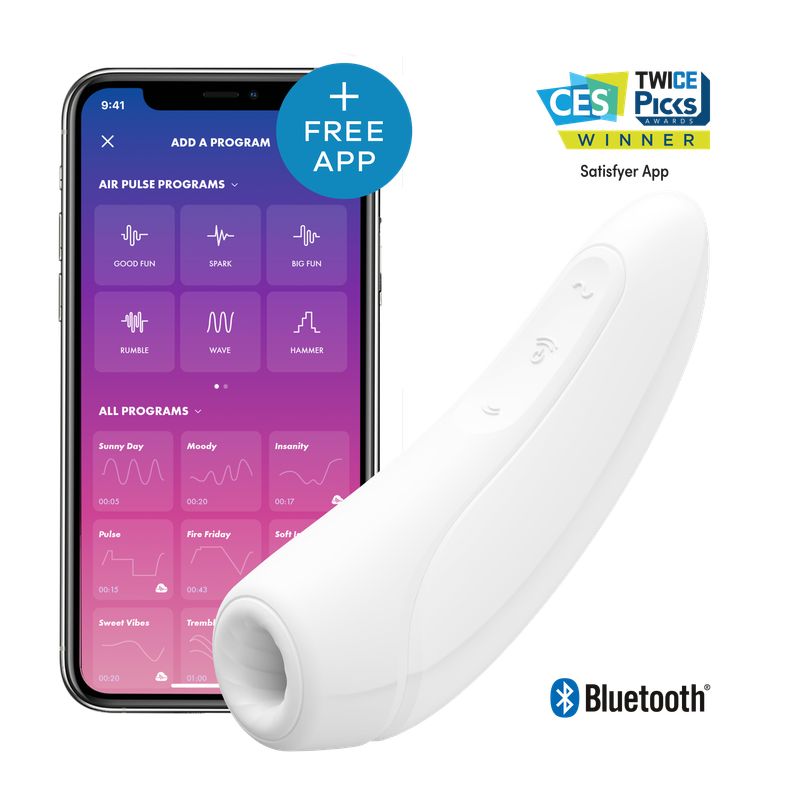 Satisfyer Curvy1+ White Clitoral Stimulator > Sex Toys For Ladies > Air Pulsation - Tophatter Daily Deals