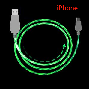 1M led charging cable Green IPhone 0 - Tophatter Daily Deals