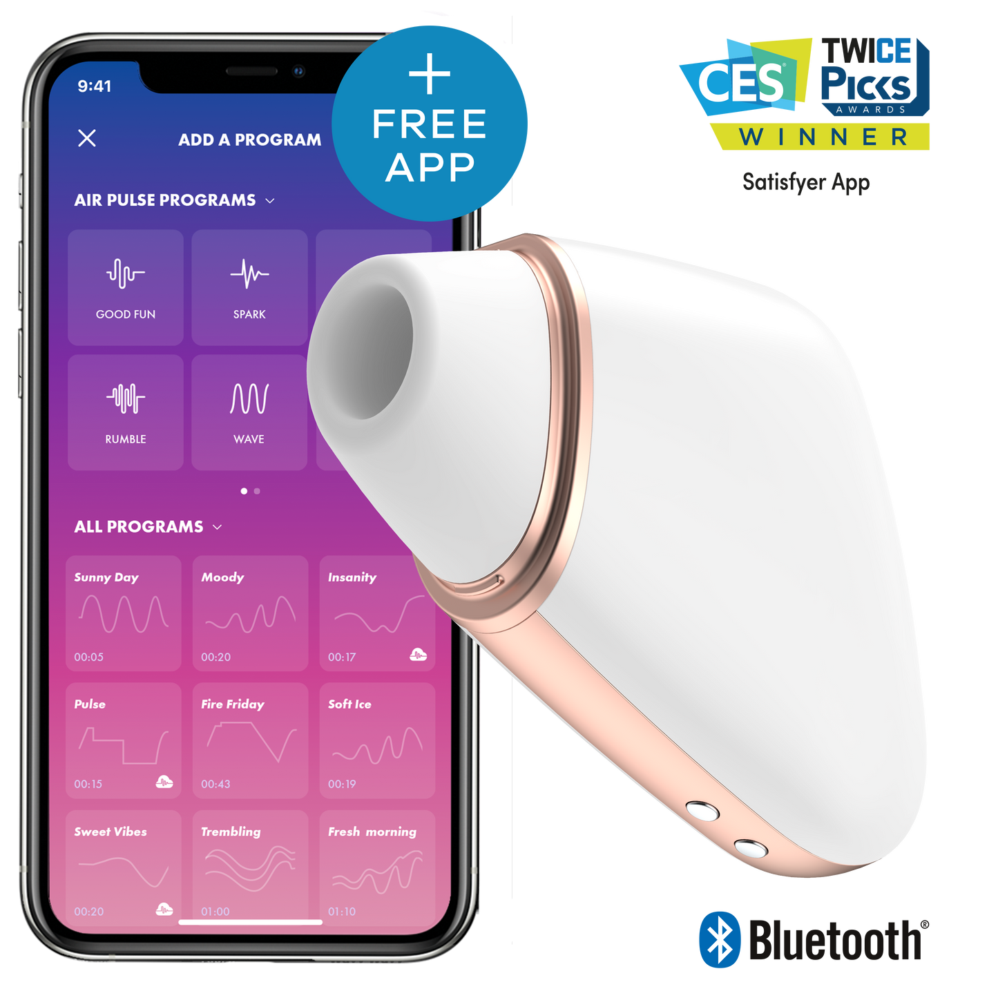 Satisfyer Love Triangle White - Compact Pleasure Device > Sex Toys For Ladies > Air Pulsation - Tophatter Daily Deals