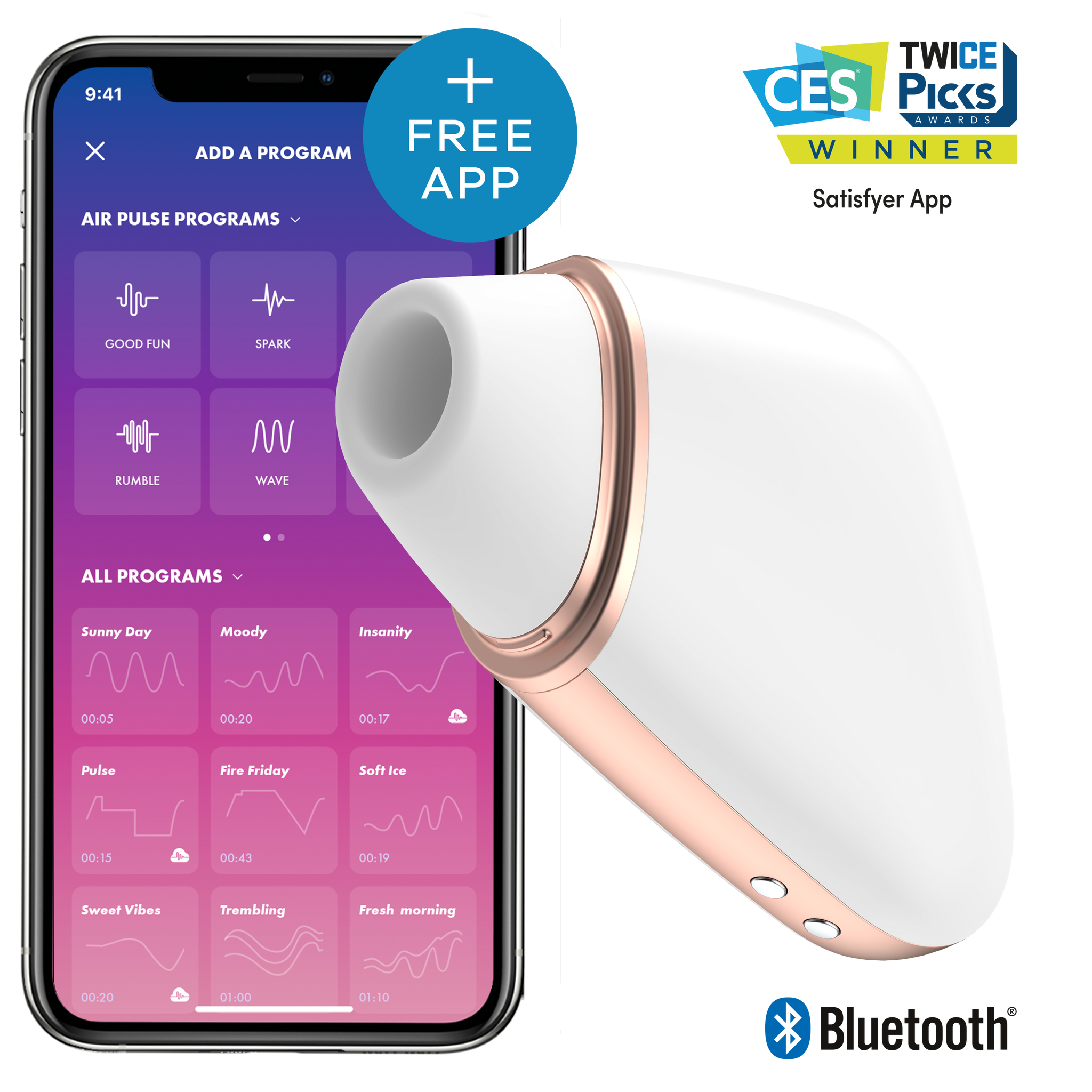 Satisfyer Love Triangle White - Compact Pleasure Device > Sex Toys For Ladies > Air Pulsation - Tophatter Daily Deals