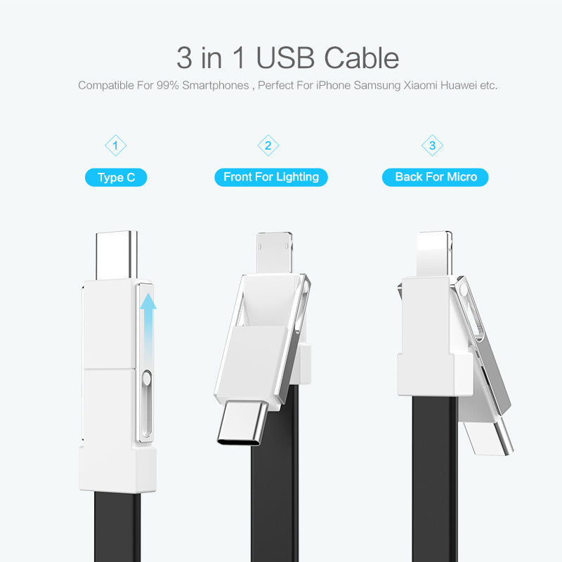 Applicable To Android Type-C Creative Mobile Phone Charging Cable 0 - Tophatter Daily Deals