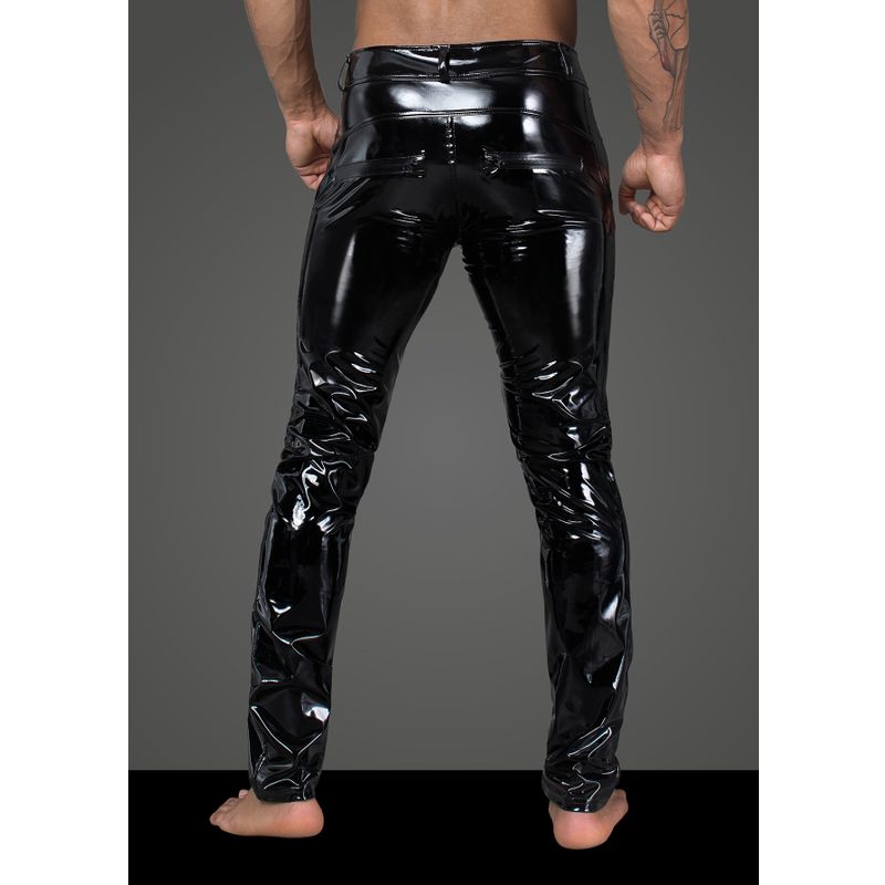 Long Black Elastic PVC Pants for Men with Front Snaps > Clothes > Mens Latex - Tophatter Daily Deals