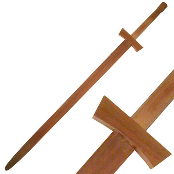 48" Two Handed Wood Training Long Sword - Tophatter's Guns'N'Weapons Store - FREE SHIPPING Collectible Weapons - Tophatter Daily Deals