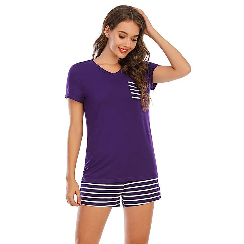 Striped Short Sleeve Top and Shorts Lounge Set Loungewear Sets Apparel & Accessories Fast Shipping Free Shipping H#Y HOT DEALS HOME PAGE Lingerie Lingerie Sleepwear Loungewear Loungewear Sets New Deals sexy lingerie Ship From Overseas Ship from USA USA USA STOCK - Tophatter Daily Deals And Savings