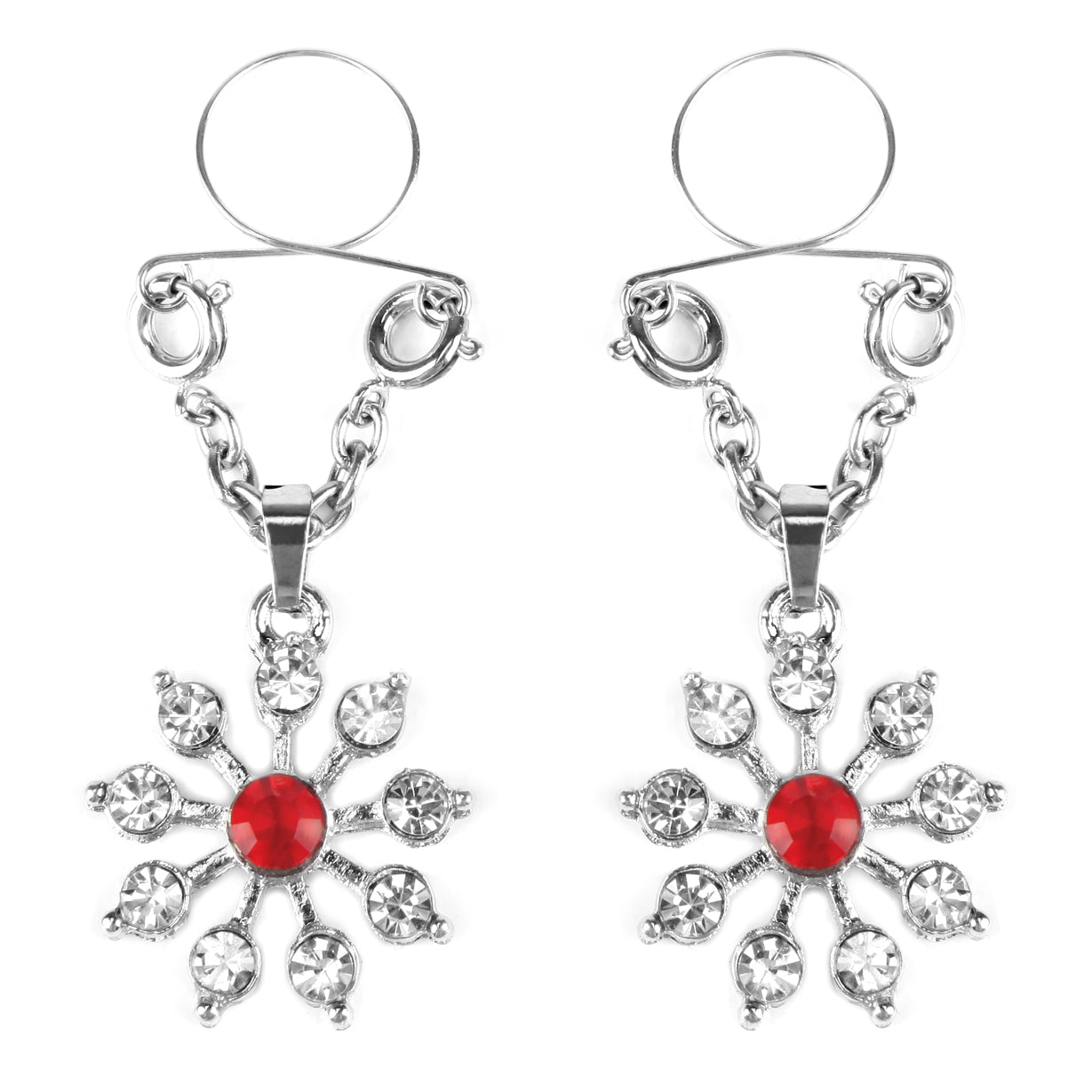 Ruby and Diamond Star Nipple Jewellery with Adjustable Rings > Sex Toys > Nipple Clips - Tophatter Daily Deals