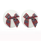 Reusable Sequin Round Nipple Pasties with Tartan Bow > Clothes > Pasties - Tophatter Daily Deals