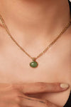Inlaid Stone Round Pendant Chain Necklace Necklaces - Tophatter Daily Deals