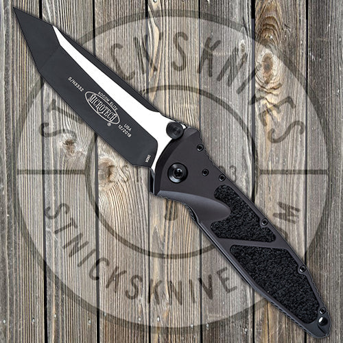 Microtech - Socom Elite - Tanto Edge - Manual - Black Hardware - Black Chassis - 161-1T Automatic Knives - Tophatter Daily Deals