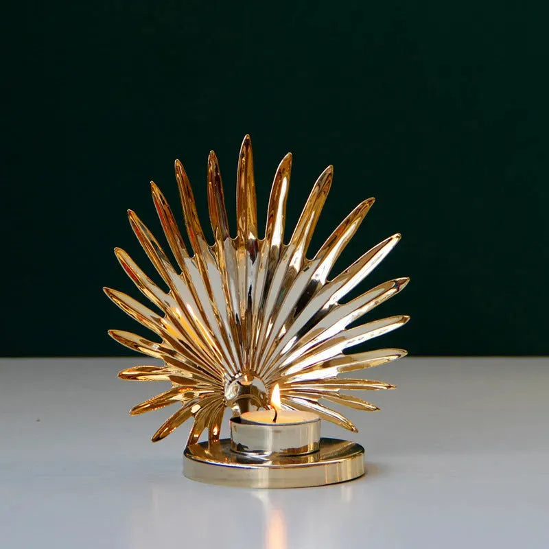 Golden Metal Candle Holder Candle Holder Table Decoration Humidifier - Tophatter Daily Deals