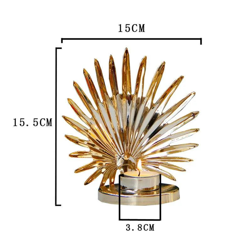 Golden Metal Candle Holder Candle Holder Table Decoration Gold Leaf 3 Humidifier - Tophatter Daily Deals