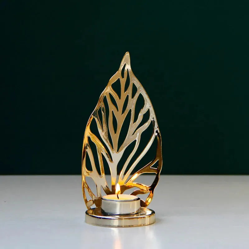Golden Metal Candle Holder Candle Holder Table Decoration Humidifier - Tophatter Daily Deals