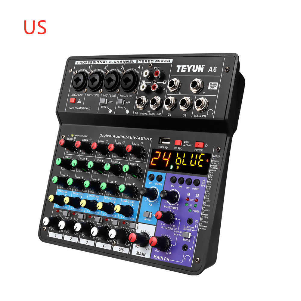 Bluetooth Sound Card Mixer Live Equipment Microphone Effector Black US 0 - Tophatter Daily Deals