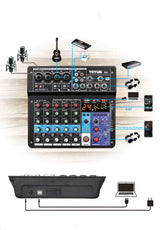 Bluetooth Sound Card Mixer Live Equipment Microphone Effector 0 - Tophatter Daily Deals