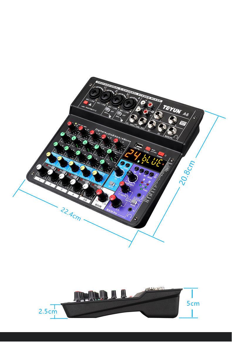 Bluetooth Sound Card Mixer Live Equipment Microphone Effector 0 - Tophatter Daily Deals