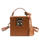 Box Personality All-match Shoulder Bag Brown 0 - Tophatter Daily Deals