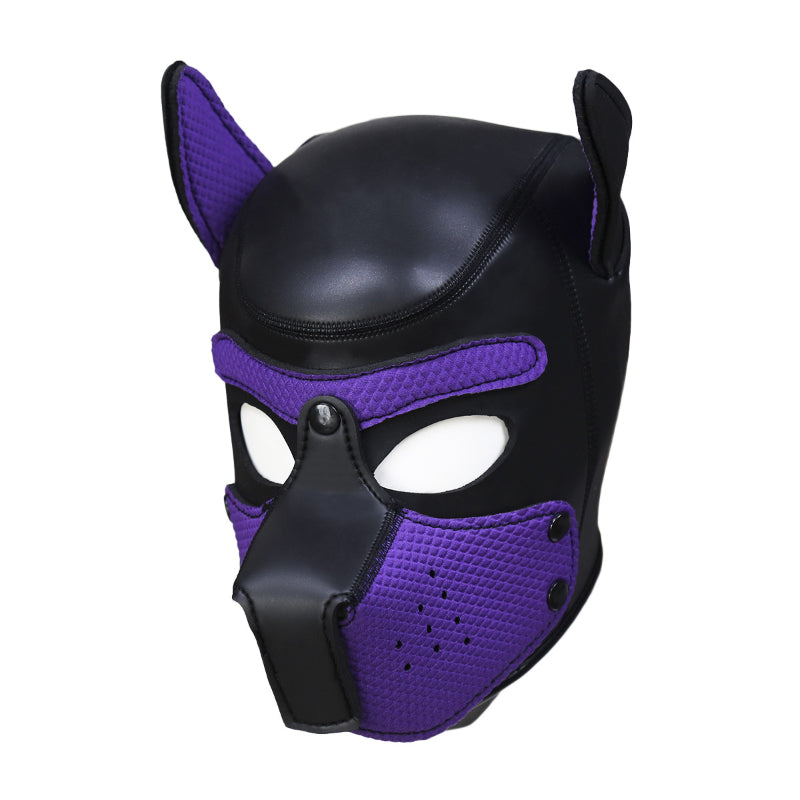Puppy Play Mask in Purple Neoprene Rubber with Detachable Nose and Ears > Bondage Gear > Masks - Tophatter Daily Deals