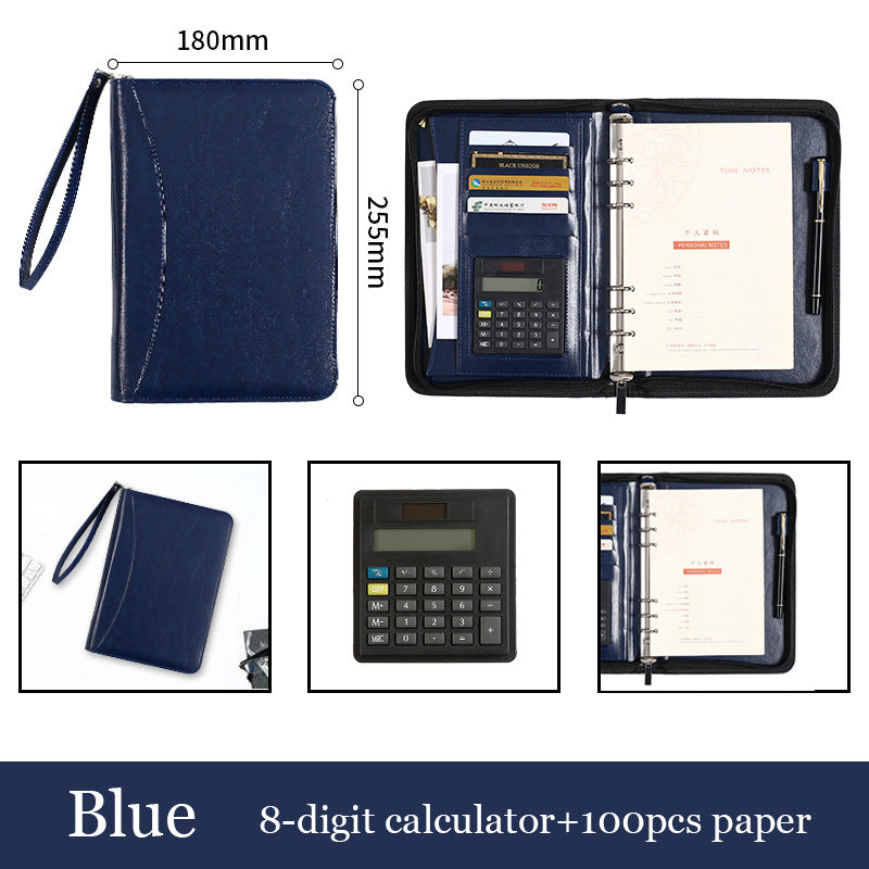 A5 Business Manager Folder Creative Zipper Bag Office Folder Work Meeting Record Book B 0 - Tophatter Daily Deals