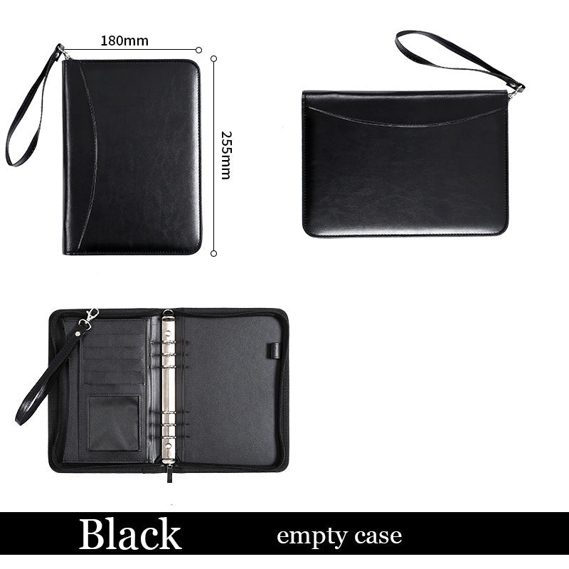 A5 Business Manager Folder Creative Zipper Bag Office Folder Work Meeting Record Book D 0 - Tophatter Daily Deals