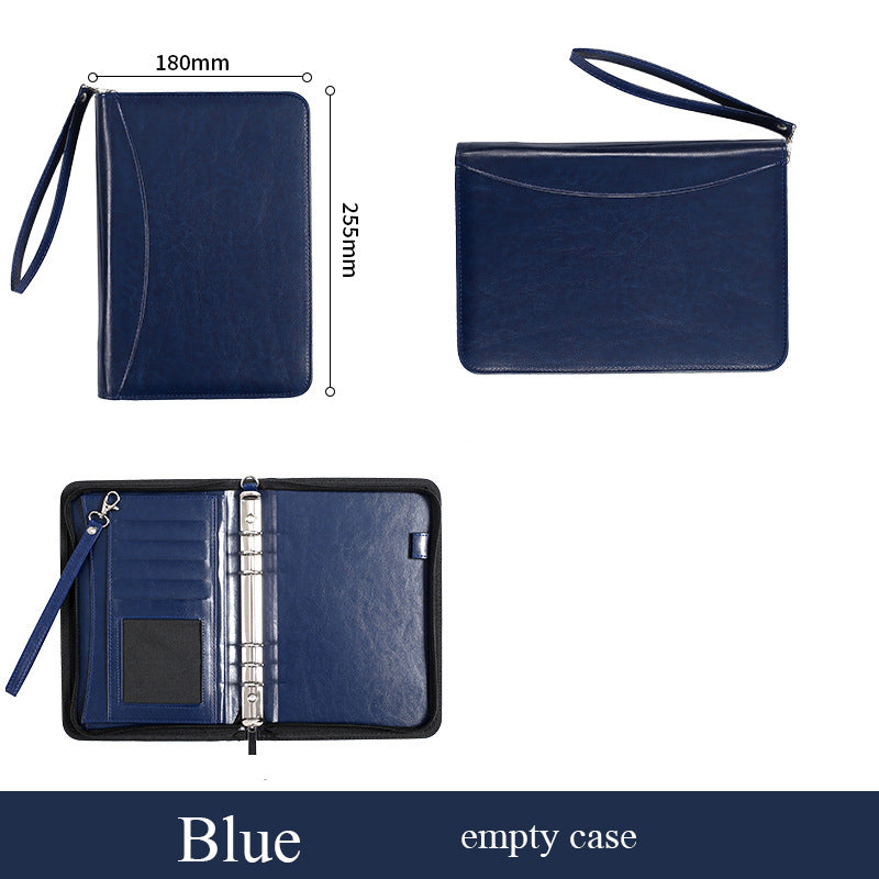 A5 Business Manager Folder Creative Zipper Bag Office Folder Work Meeting Record Book E 0 - Tophatter Daily Deals