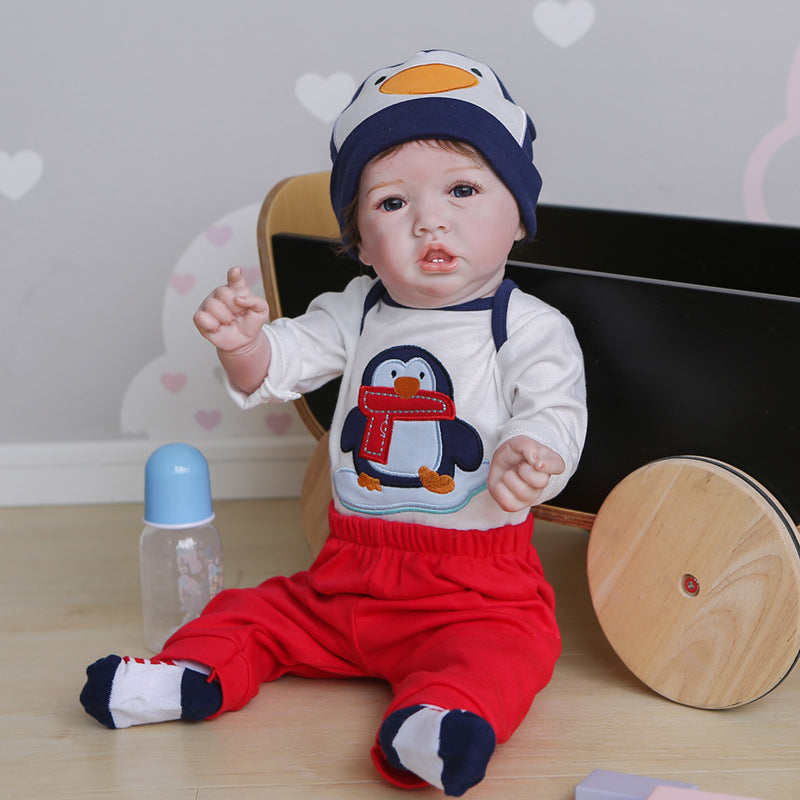 22inch Reborn Saskia Boy Doll Reborn Baby Simulation Doll Blue 0 - Tophatter Daily Deals