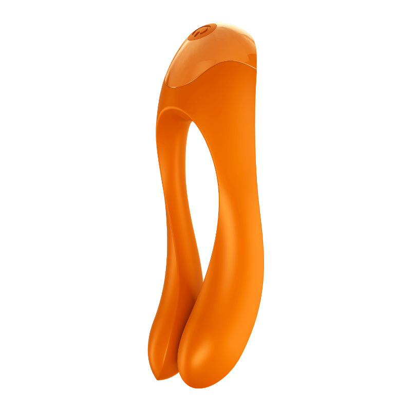 Satisfyer Candy Cane Finger Vibe Orange - Compact Pleasure Toy > Vibrators > Finger Vibrators - Tophatter Daily Deals