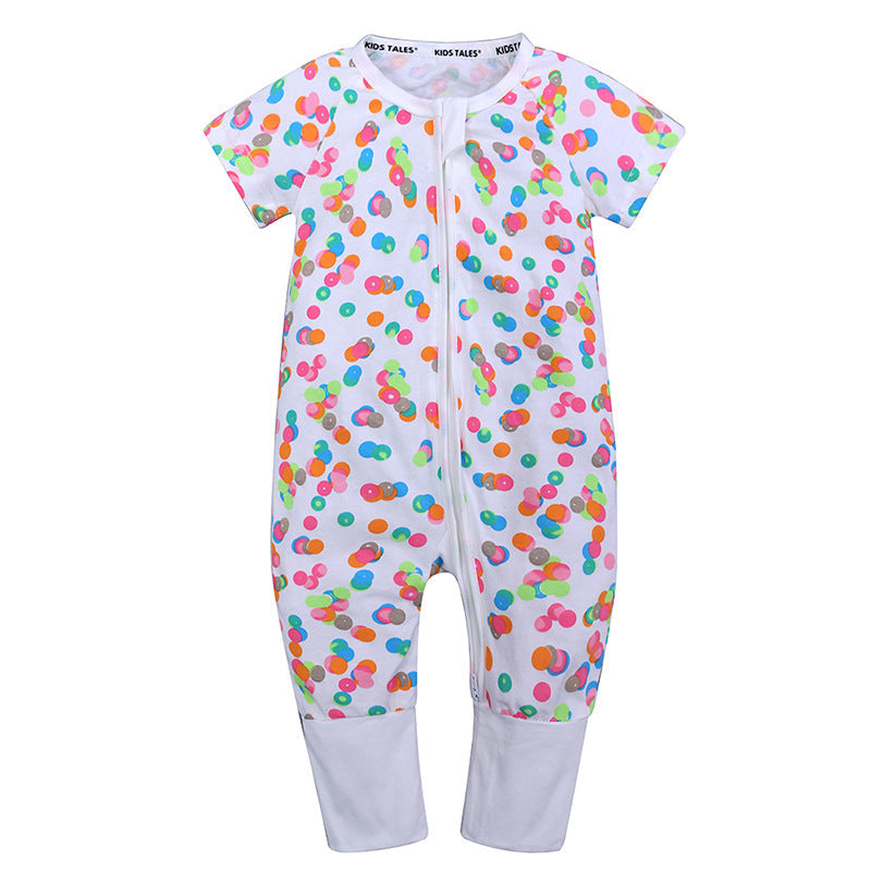 Boys And Girls Cotton Cartoon Bag Fart Clothes Baby Short Sleeved One Piece Baby Romper H 0 - Tophatter Daily Deals