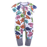 Boys And Girls Cotton Cartoon Bag Fart Clothes Baby Short Sleeved One Piece Baby Romper C 0 - Tophatter Daily Deals