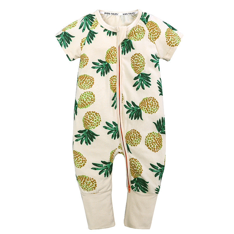 Boys And Girls Cotton Cartoon Bag Fart Clothes Baby Short Sleeved One Piece Baby Romper I 0 - Tophatter Daily Deals
