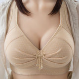 Bra Plus Size Underwear No Steel Ring Back Buckle Mother's Thin Bra Colorful 0 - Tophatter Daily Deals