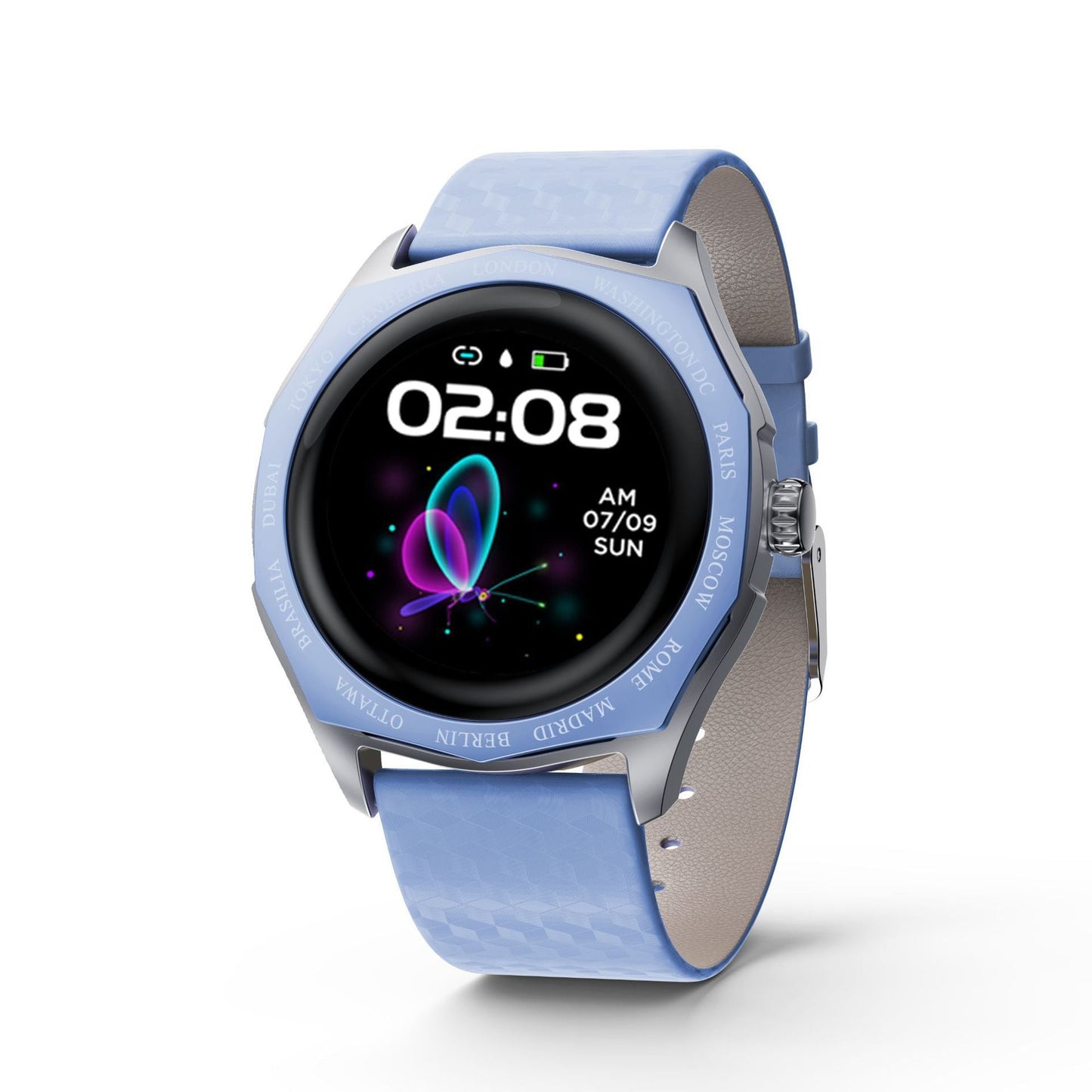 Bluetooth Full Touch Smartwatch Step Tracking Bracelet Blue 0 - Tophatter Daily Deals