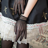 Black White Etiquette Gloves Wedding Dress Gloves Black OneSize 0 - Tophatter Daily Deals