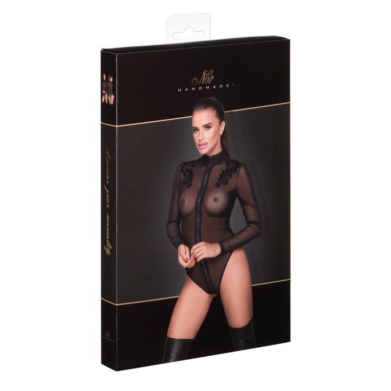 Zipped Tulle Bodysuit with Embroidery > Clothes > Bodies and Playsuits - Tophatter Daily Deals