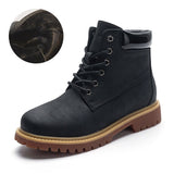 All-match Flat Thick-heeled British Style Pink Short Boots Black ordinary 0 - Tophatter Daily Deals