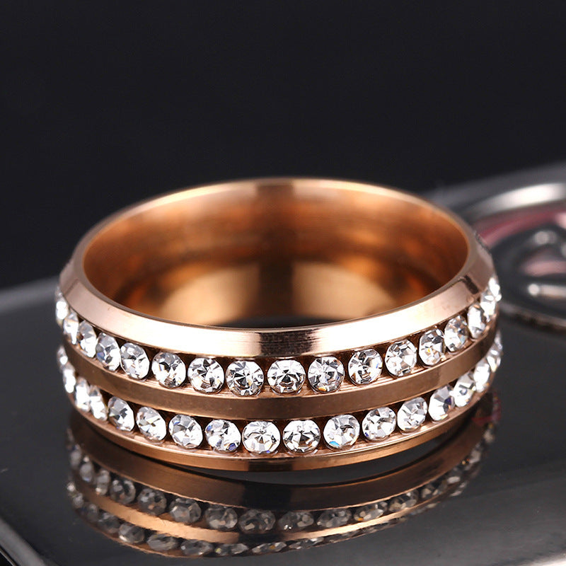 Jared™ Two-Row Diamond Ring Rings - Tophatter Daily Deals